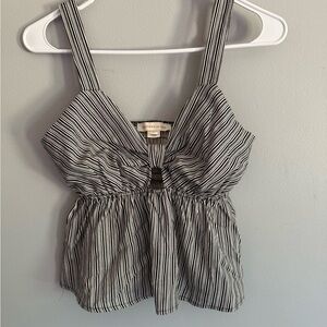 Chic Black and White Striped Tank Top